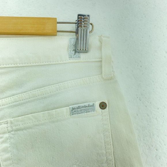 7 For All Man Kind White Denim Shorts - Picture 3 of 4